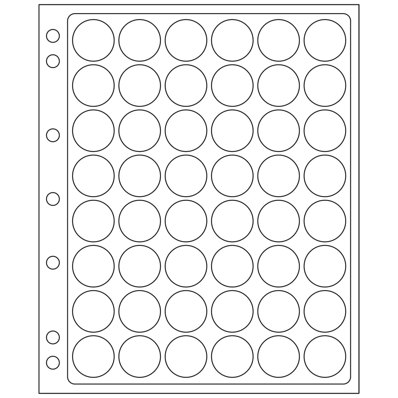 Plastic Sheets ENCAP, clear pockets for 48 coins in capsules with a diameter between 21, 22 and 23mm