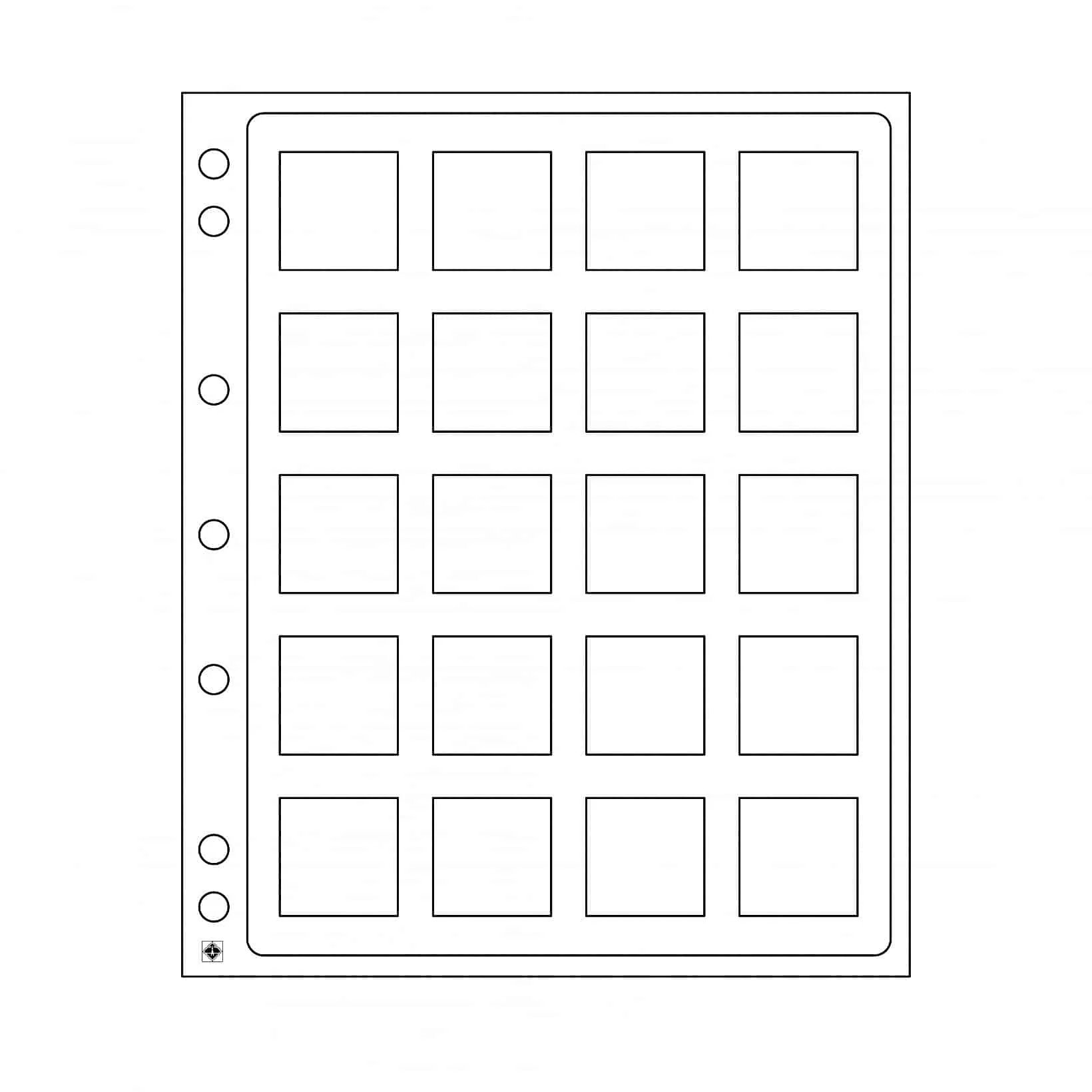 Plastic Sheets ENCAP for 20 Square Coin Capsules QUADRUM 50 x 50mm - Image 2