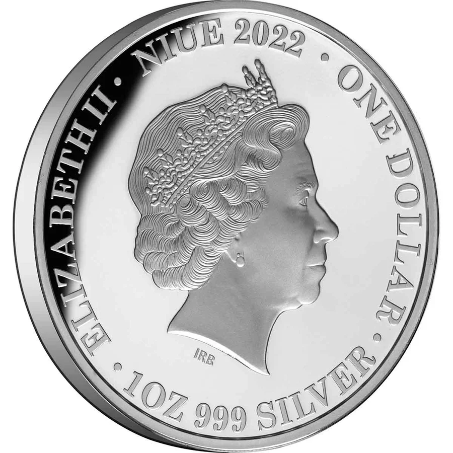 Queen Elizabeth II Tribute 2022 $1 Gold-plated 1oz Silver Proof Coin - Image 2