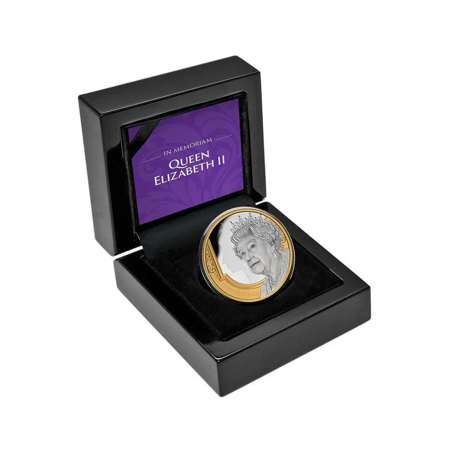 Queen Elizabeth II Tribute 2022 $1 Gold-plated 1oz Silver Proof Coin - Image 4