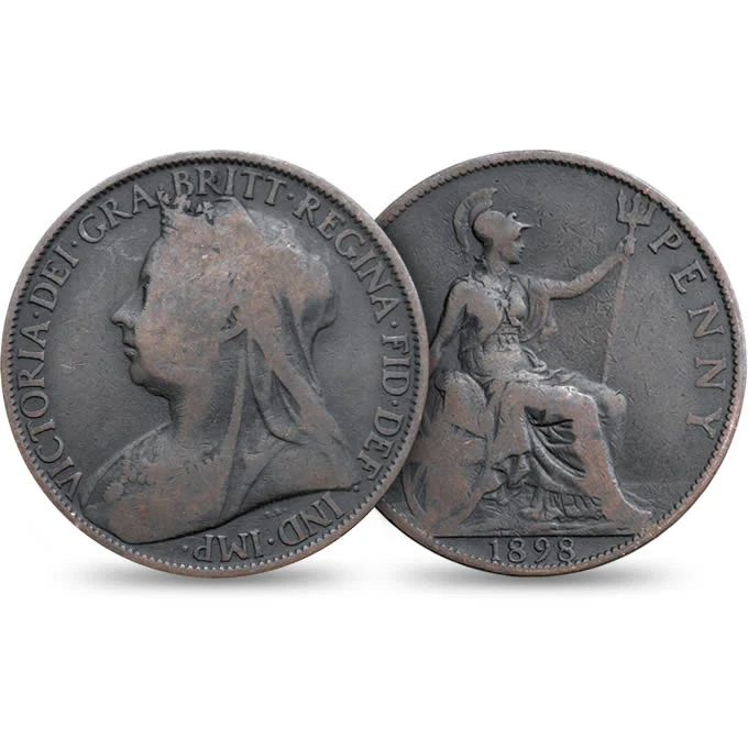 Queen Victoria Old Head Penny on Card - Image 2