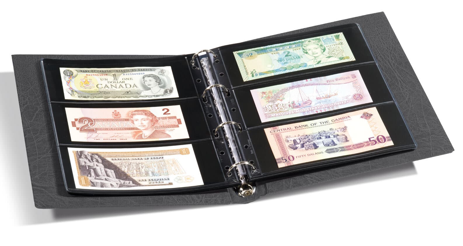Black Vario Banknote Album includes 10 Pockets
