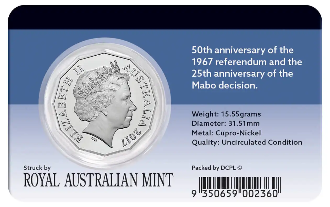 Referendum 50th Anniversary & Mabo 25th Anniversary 2017 50c Pride & Passion Cu-Ni Coin Pack - Image 2