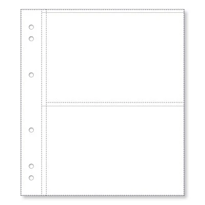 Renniks Album Plastic Refill Pages, 2 Pockets, Pack 10