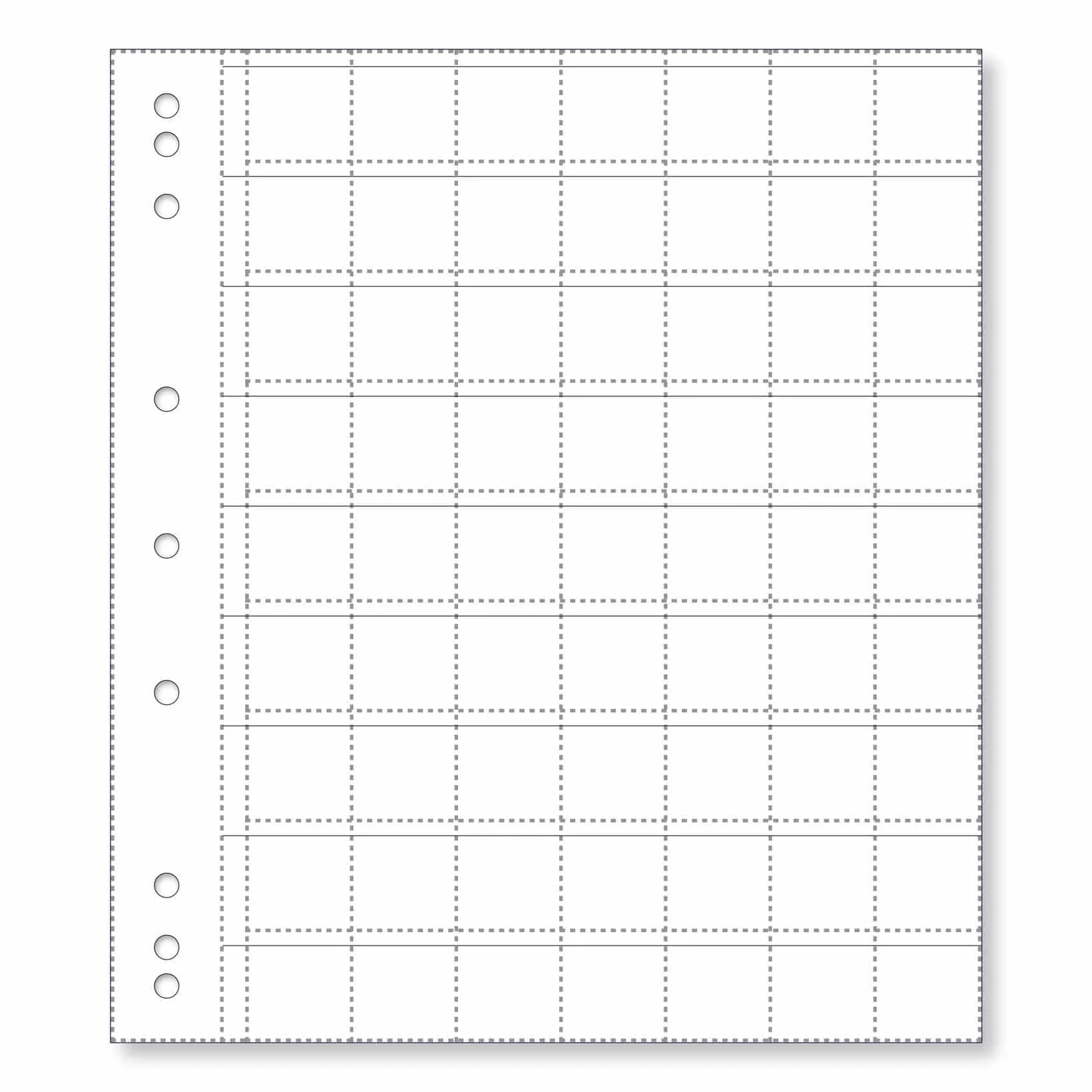 Renniks Coin Album Plastic Refill Pages, 63 Pockets, Pack 10