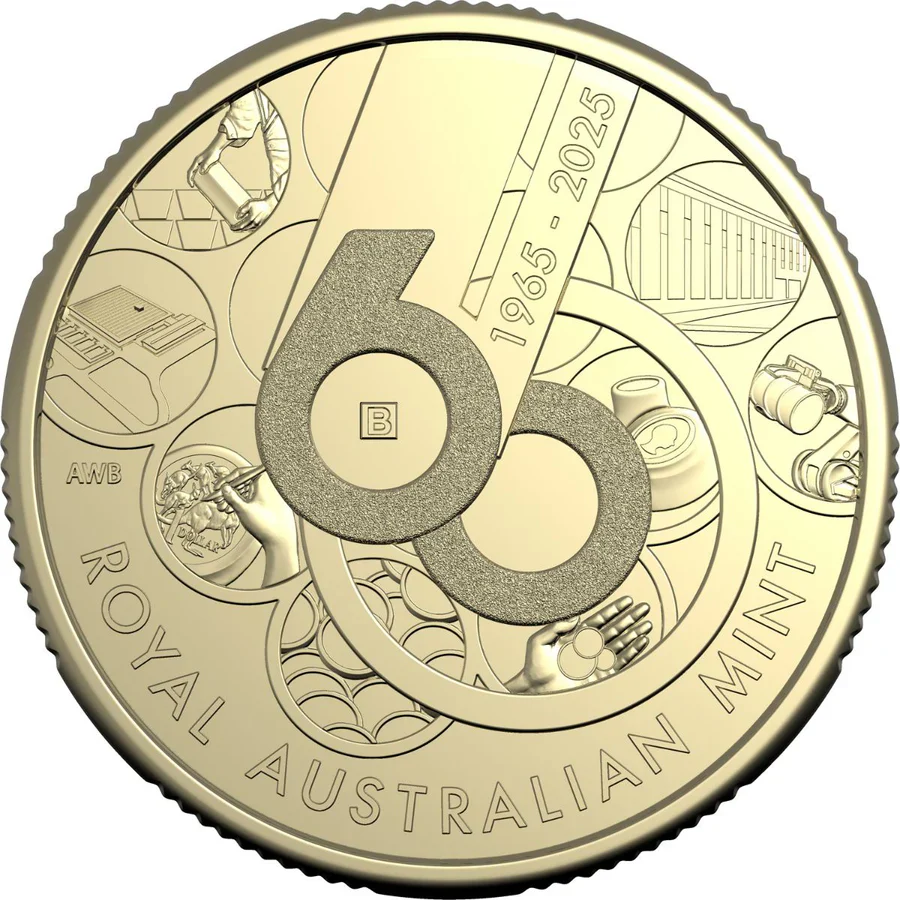 Royal Australian Mint 60th Anniversary 2025 $1 Mintmark & Privymark Aluminium-Bronze Uncirculated 4-Coin Set - Image 2