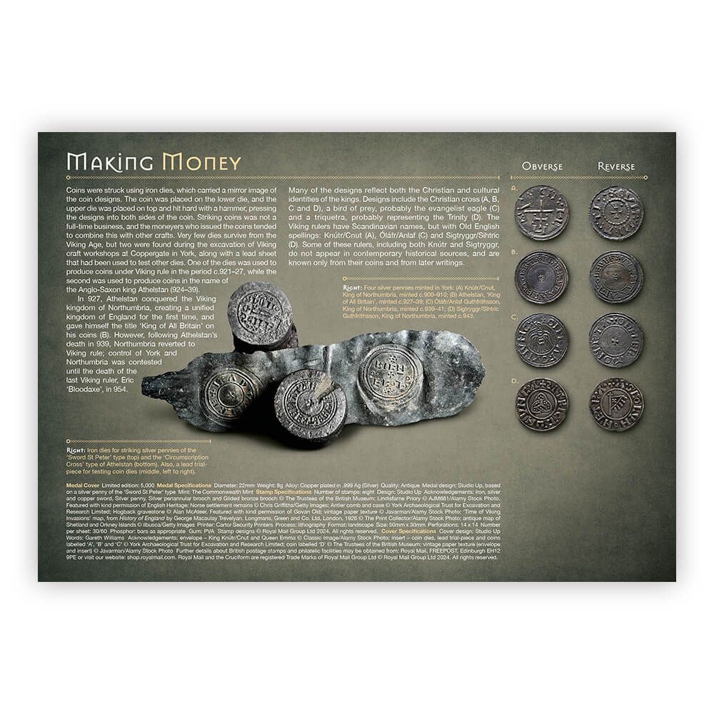 Royal Mail Viking Britain Medal Cover - Replica Viking Coin from York - Image 3