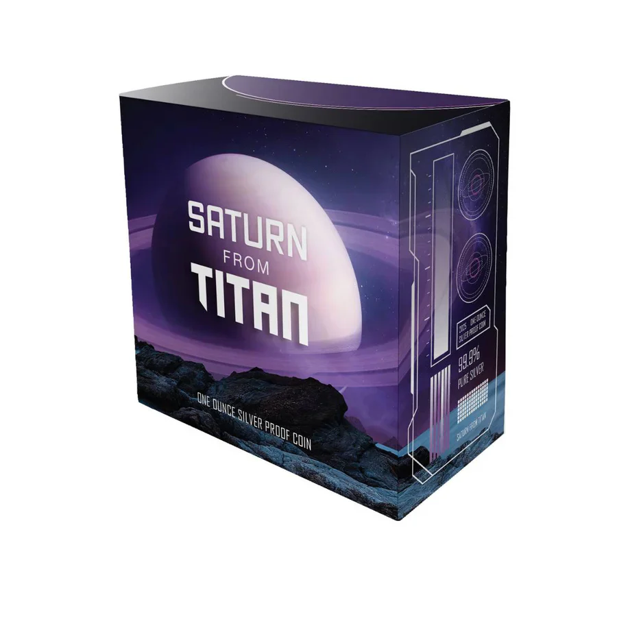 Saturn from Titan 2025 $1 1oz Silver Proof Coin - Image 4