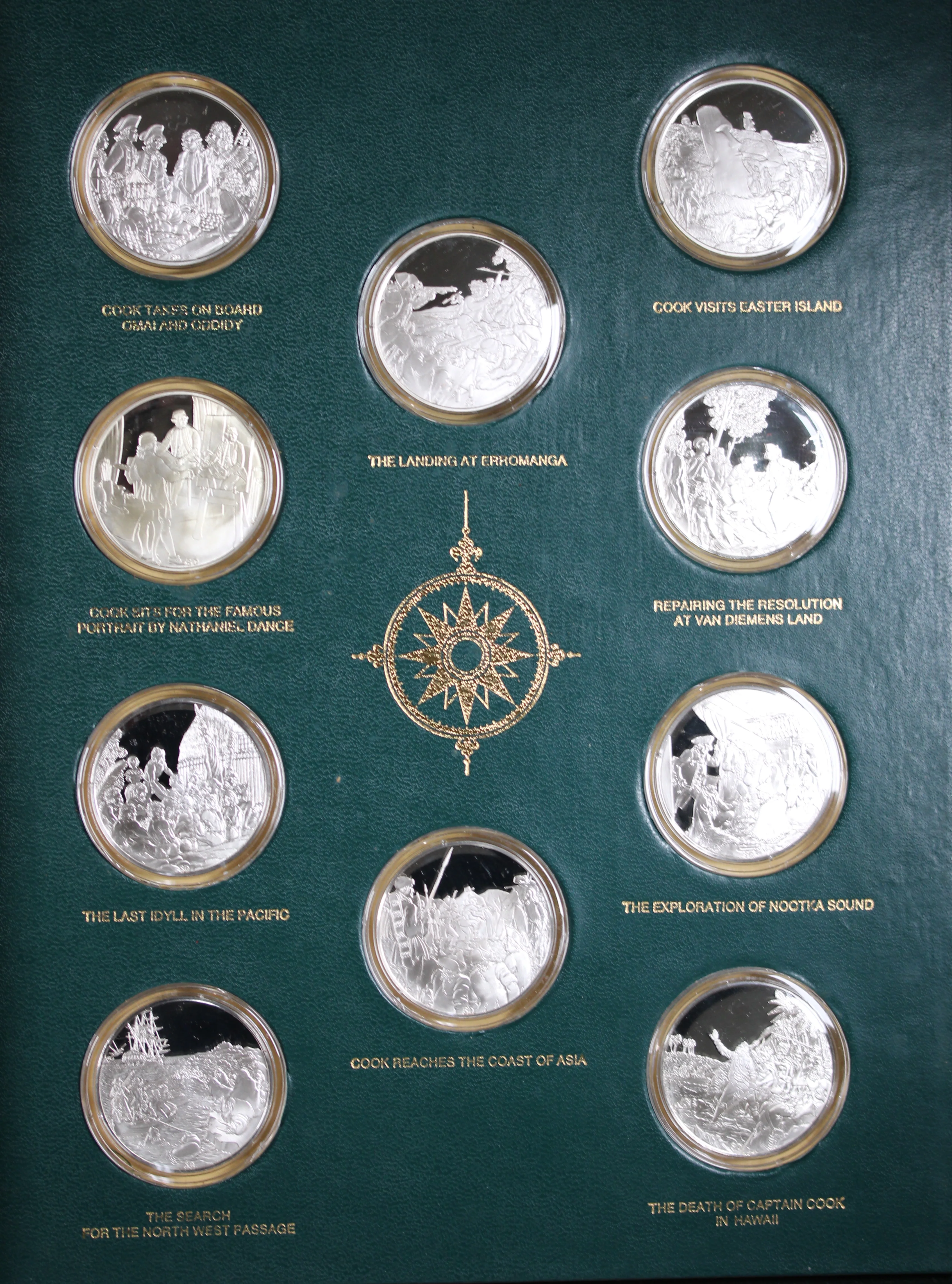 1977 Set of 20 Silver Medallions Voyages of Captain James Cook - Image 5