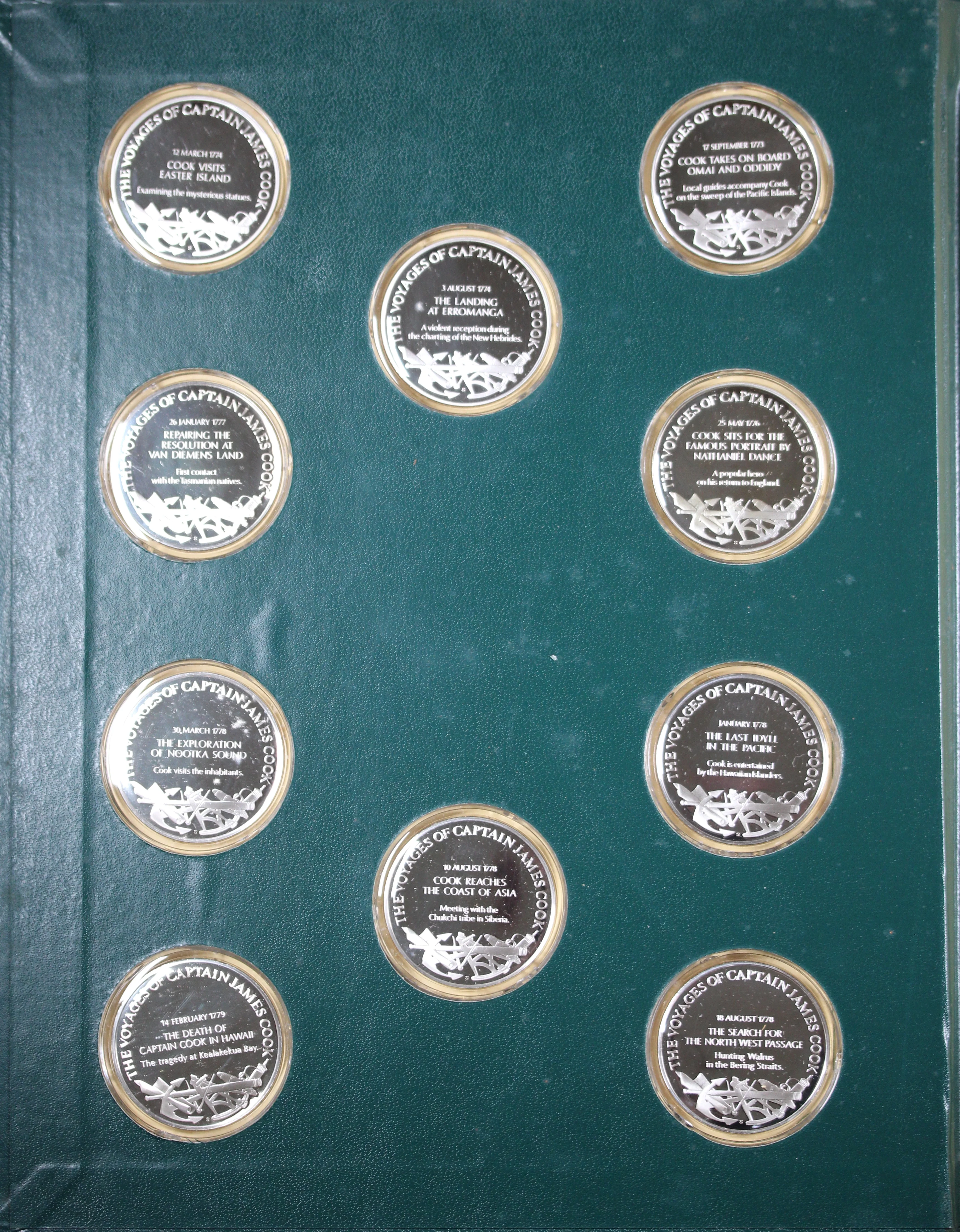 1977 Set of 20 Silver Medallions Voyages of Captain James Cook - Image 6