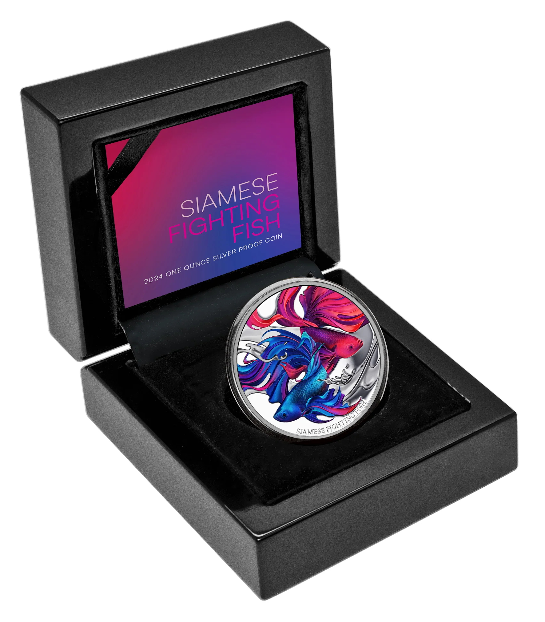 Siamese Fighting Fish 2024 $1 1oz Silver Proof Coin - Image 2