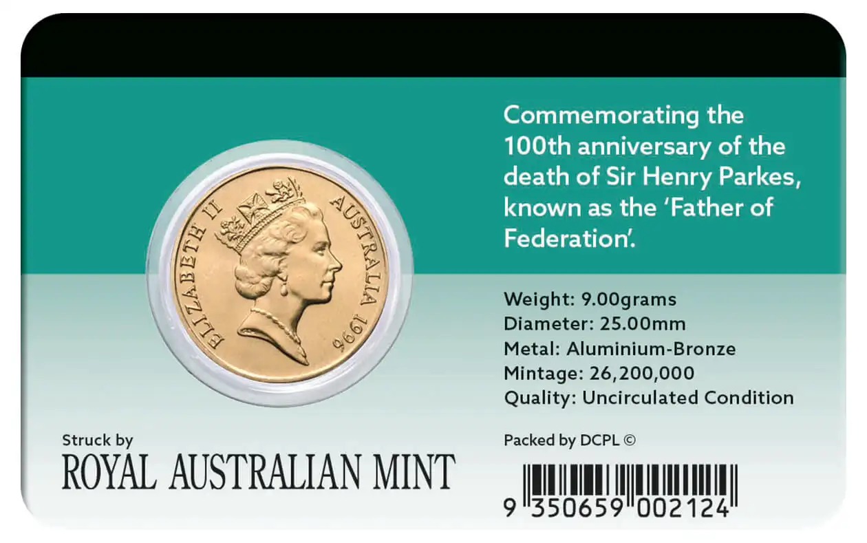 Sir Henry Parkes 1996 $1 Al-Br Coin Pack - Image 2