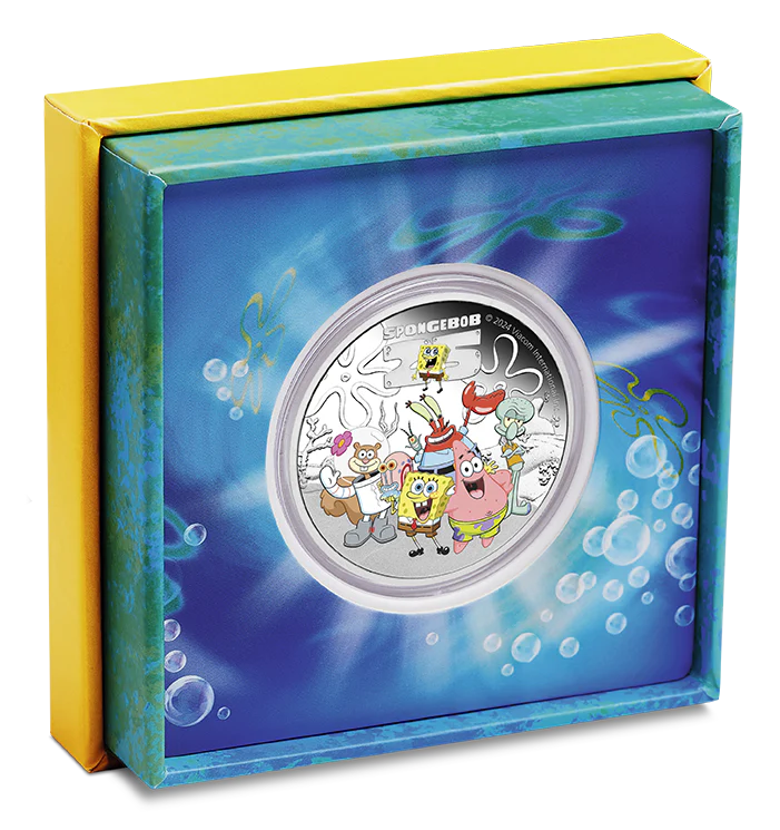 SpongeBob & Friends 2024 1oz Silver Proof Coloured Coin - Image 2