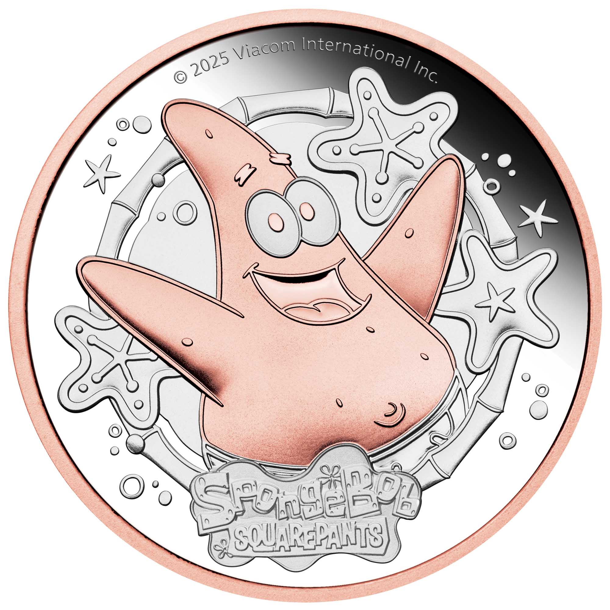 SpongeBob SquarePants - Patrick Star 2025 2oz Silver Proof Gilded Coin - Image 2