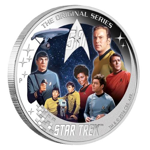 Star Trek: The Original Series – U.S.S. Enterprise NCC-1701 Crew 2016 2oz Silver Proof Coin - Image 2