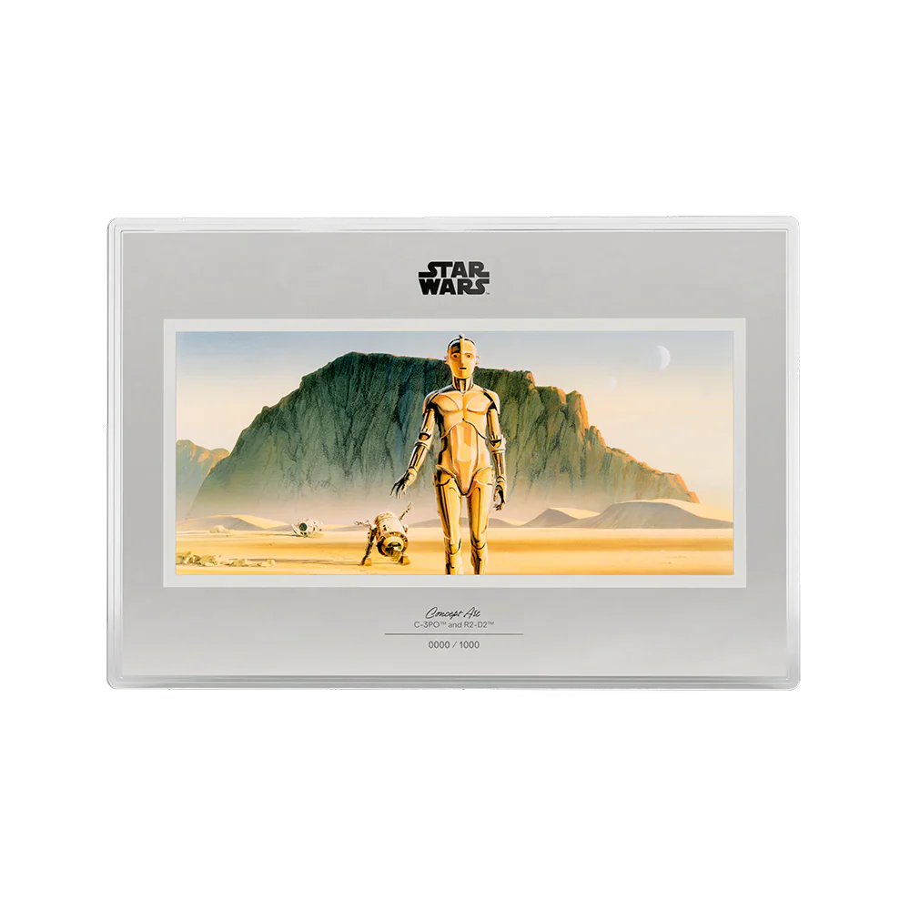 Star Wars™ Concept Art - C-3PO™ and R2-D2™ 1oz Silver Foil - Image 2