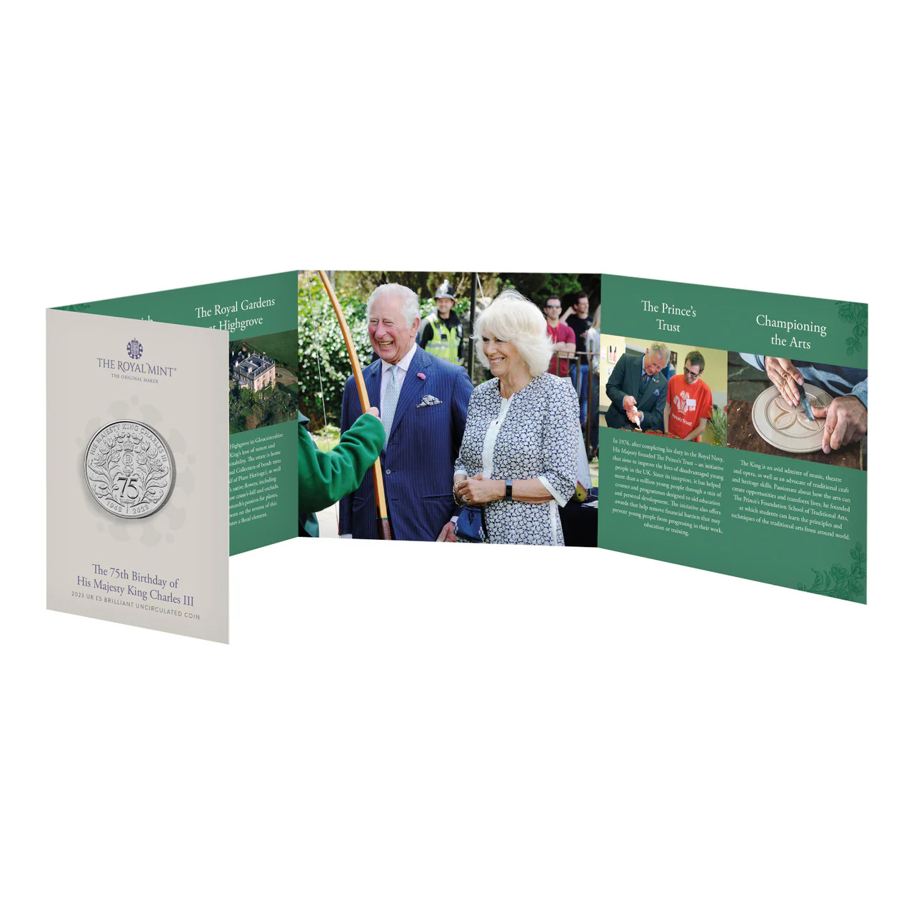 The 75th Birthday of His Majesty King Charles III 2023 UK £5 BU Coin - Image 2