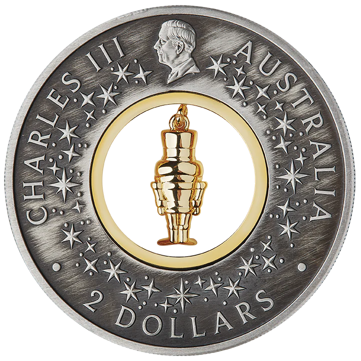 The Christmas Nutcracker 2024 2oz Silver Antiqued Coloured Coin - Image 4