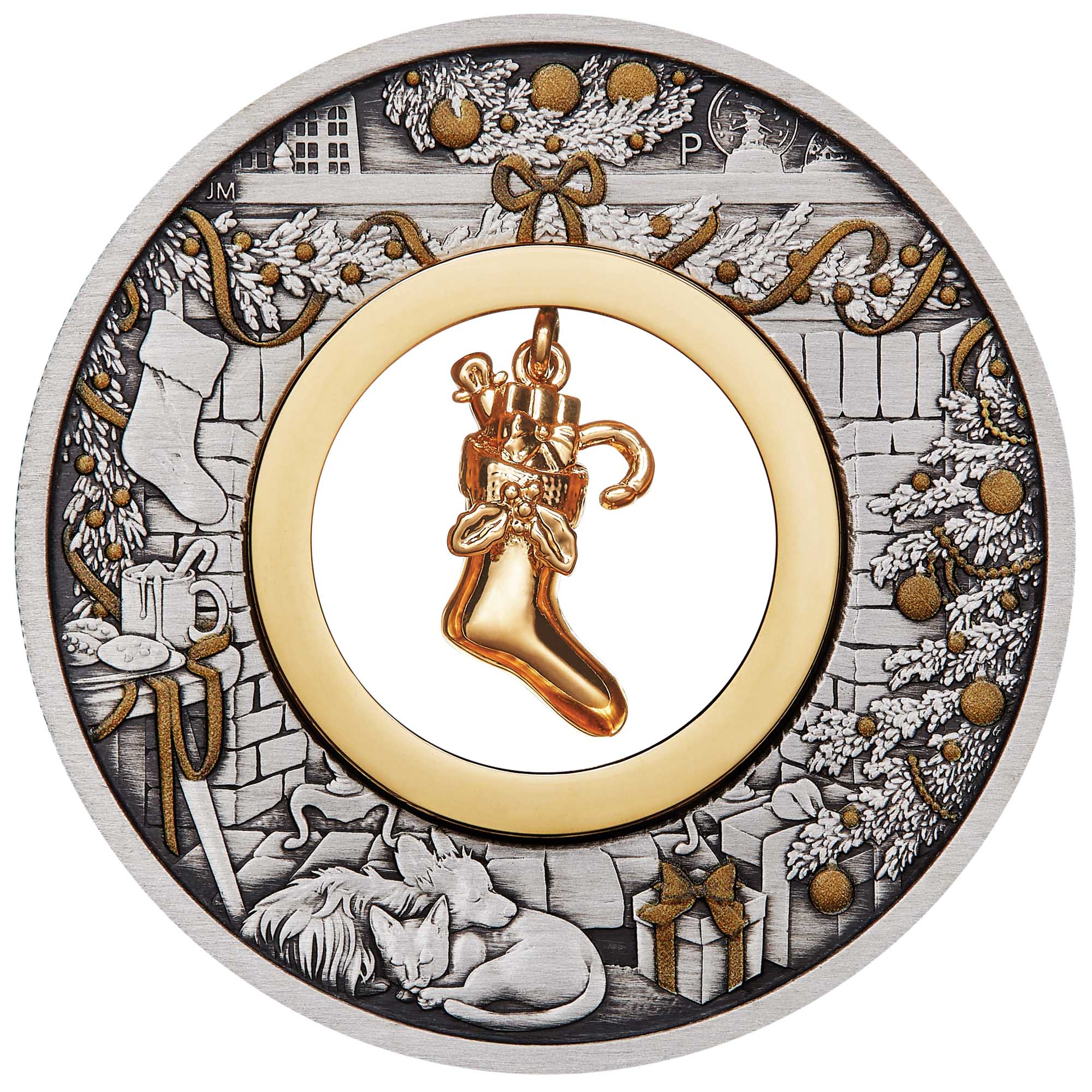 The Night Before Christmas 2023 2oz Silver Antiqued Coloured Coin - Image 2