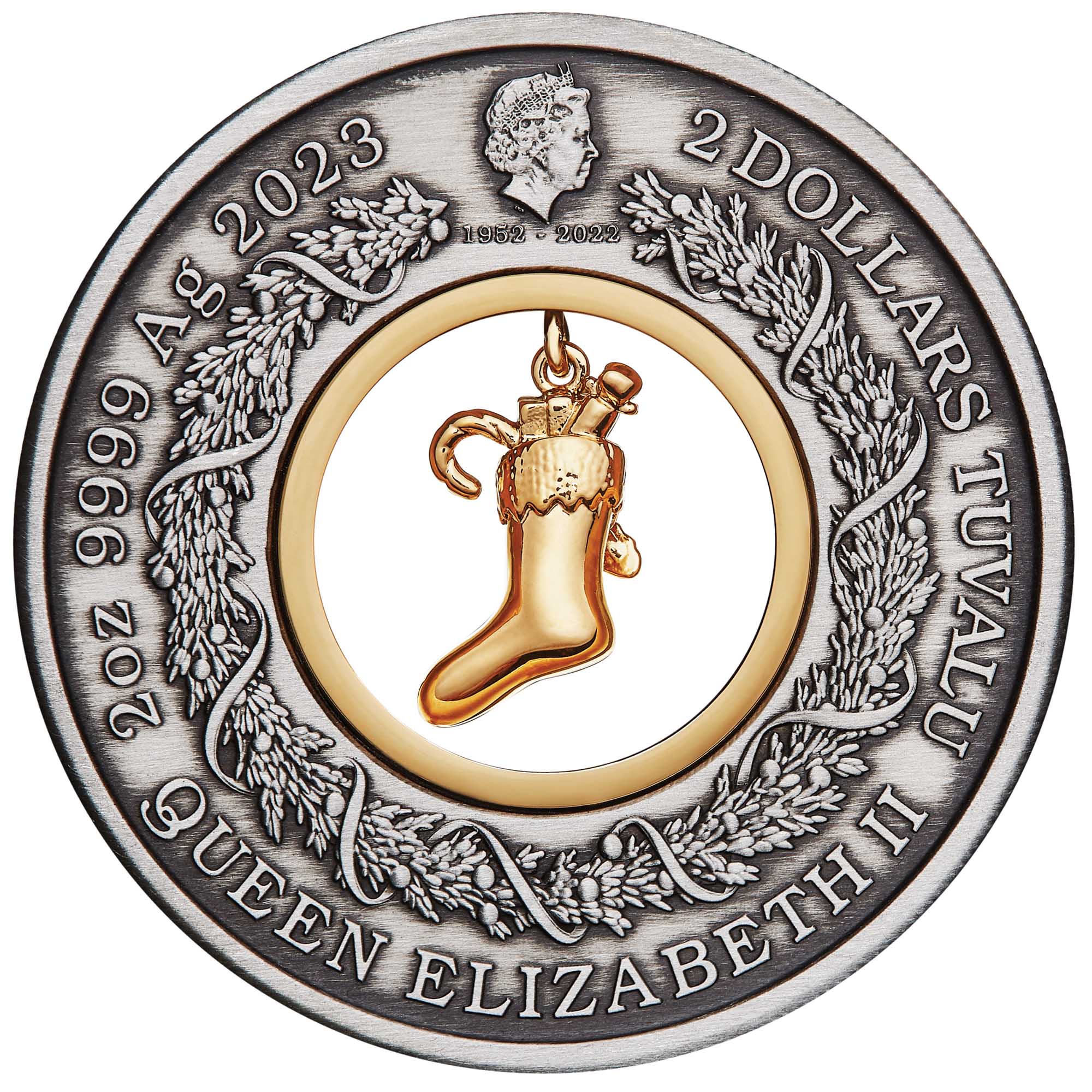 The Night Before Christmas 2023 2oz Silver Antiqued Coloured Coin - Image 3