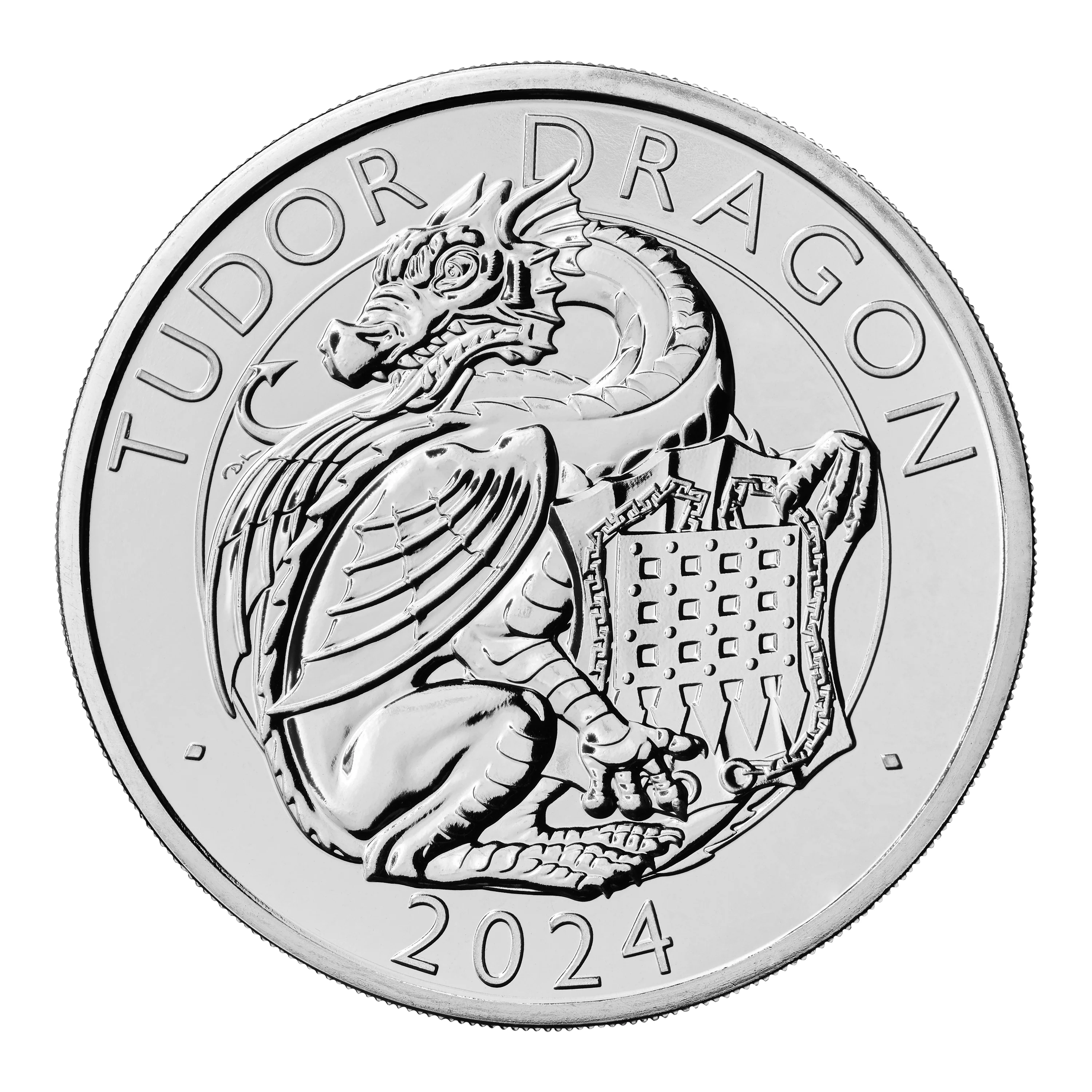 The Royal Tudor Beasts The Tudor Dragon 2024 UK £5 Brilliant Uncirculated Coin - Image 2