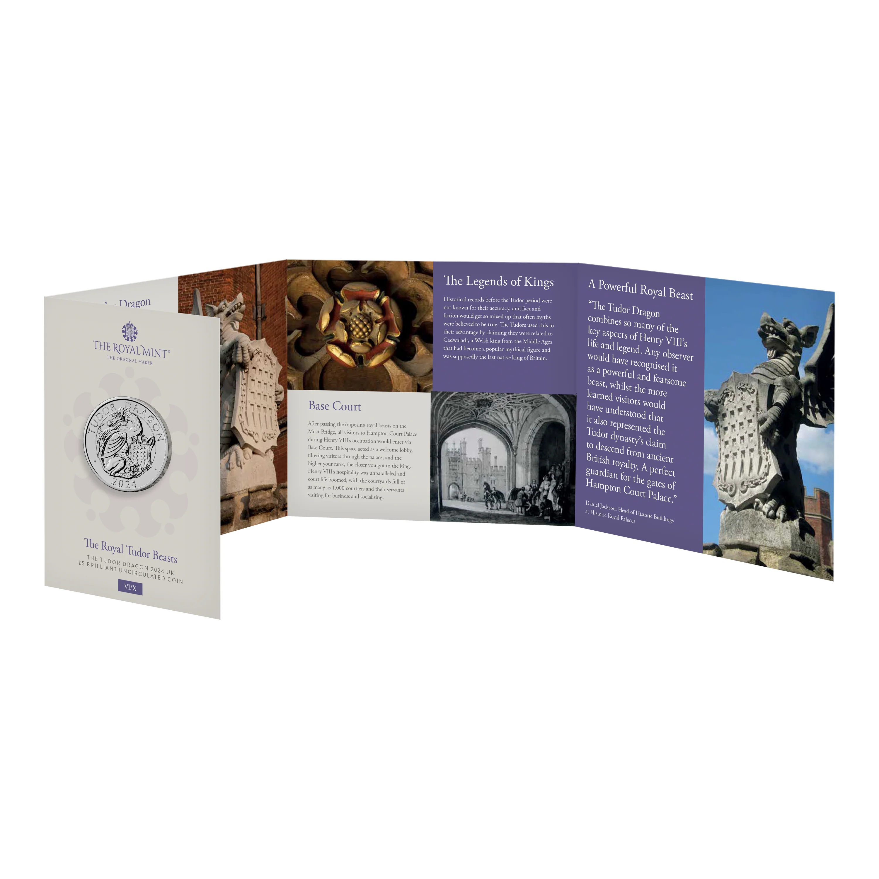 The Royal Tudor Beasts The Tudor Dragon 2024 UK £5 Brilliant Uncirculated Coin - Image 4