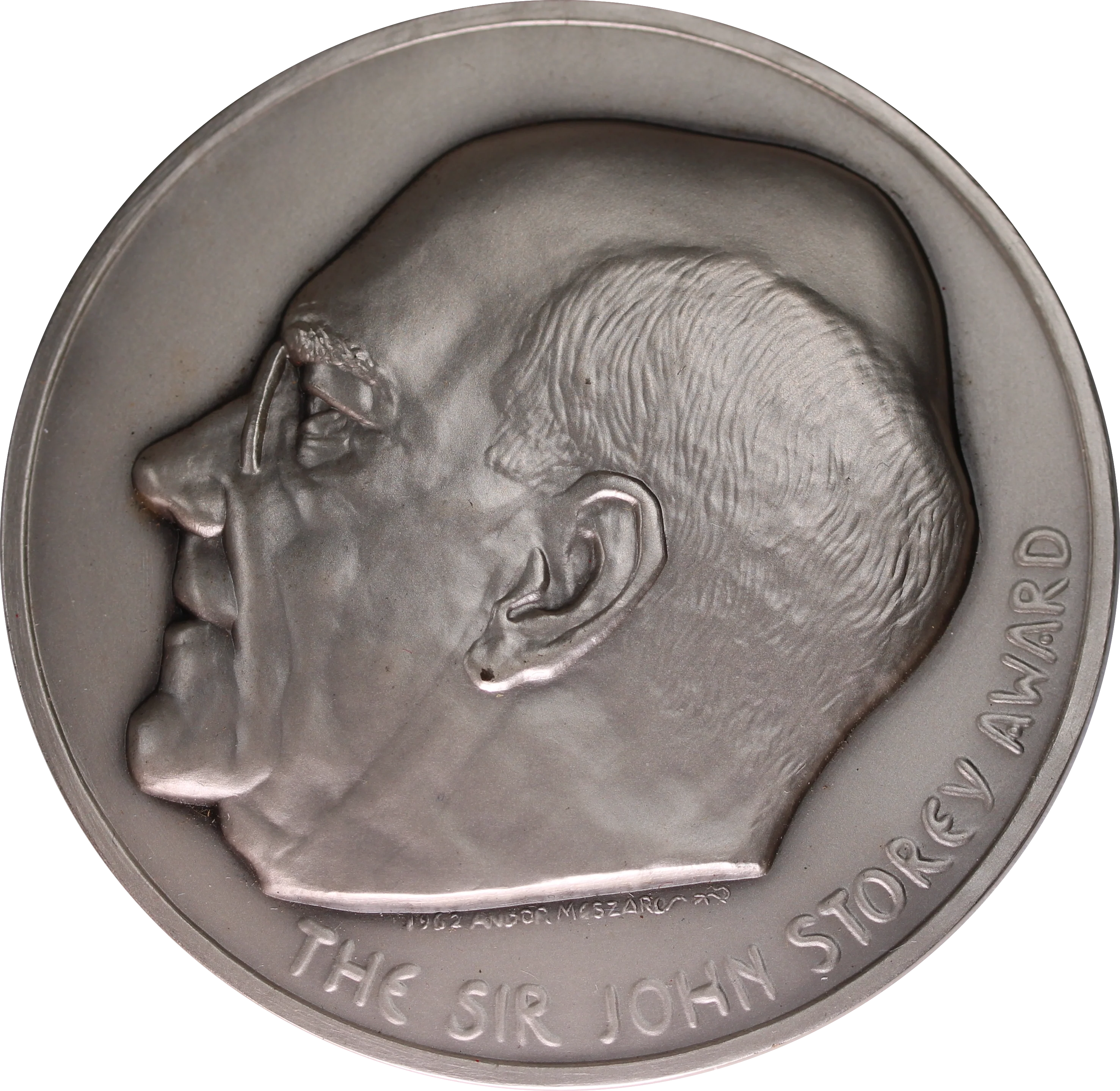 The Sir John Storey Award Uniface Medallion in Silver by Andor Mezaros