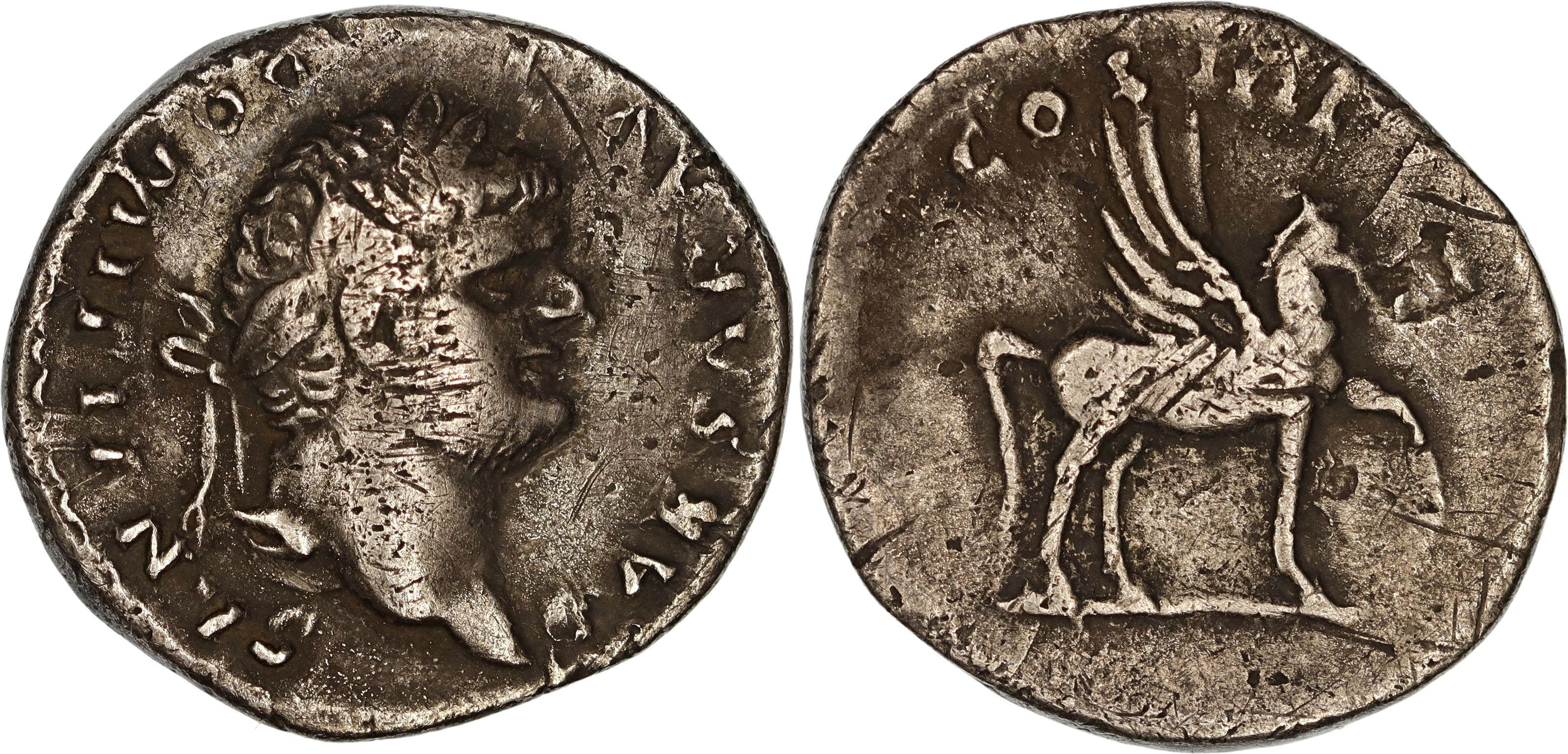 Titus Flavius Domitianus 69-81 AD Silver Denarius aVF - Image 2