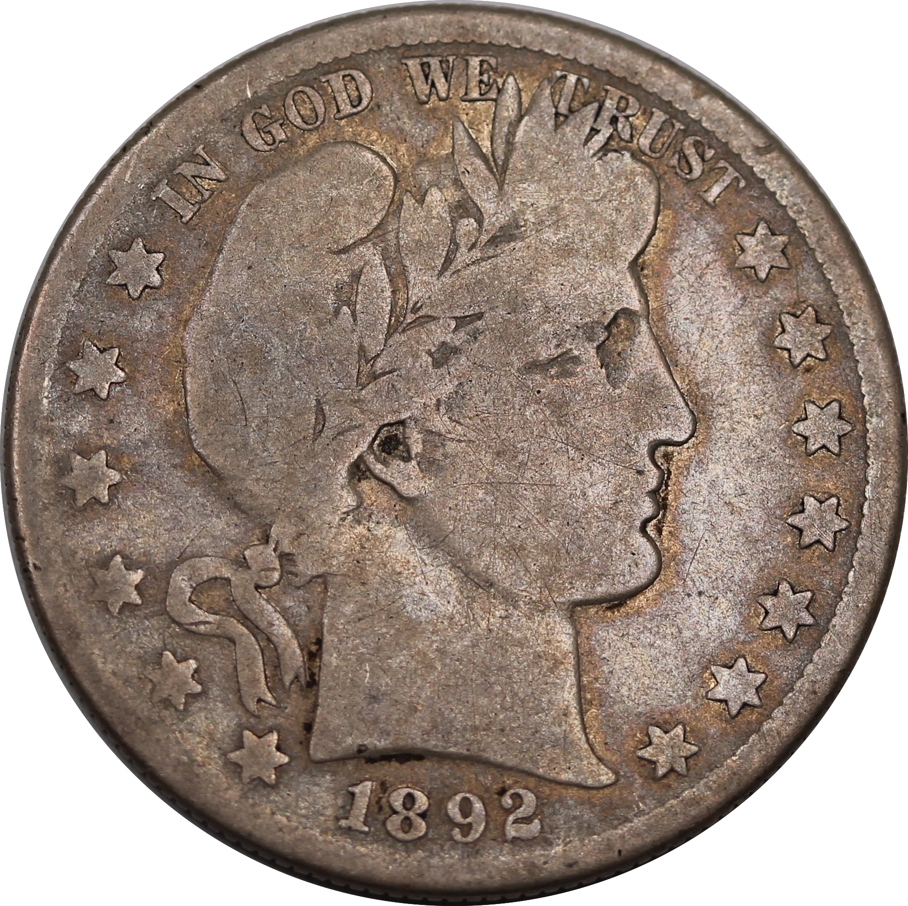 USA 1892S Barber Half Dollar aVG (Key Date) - Image 2