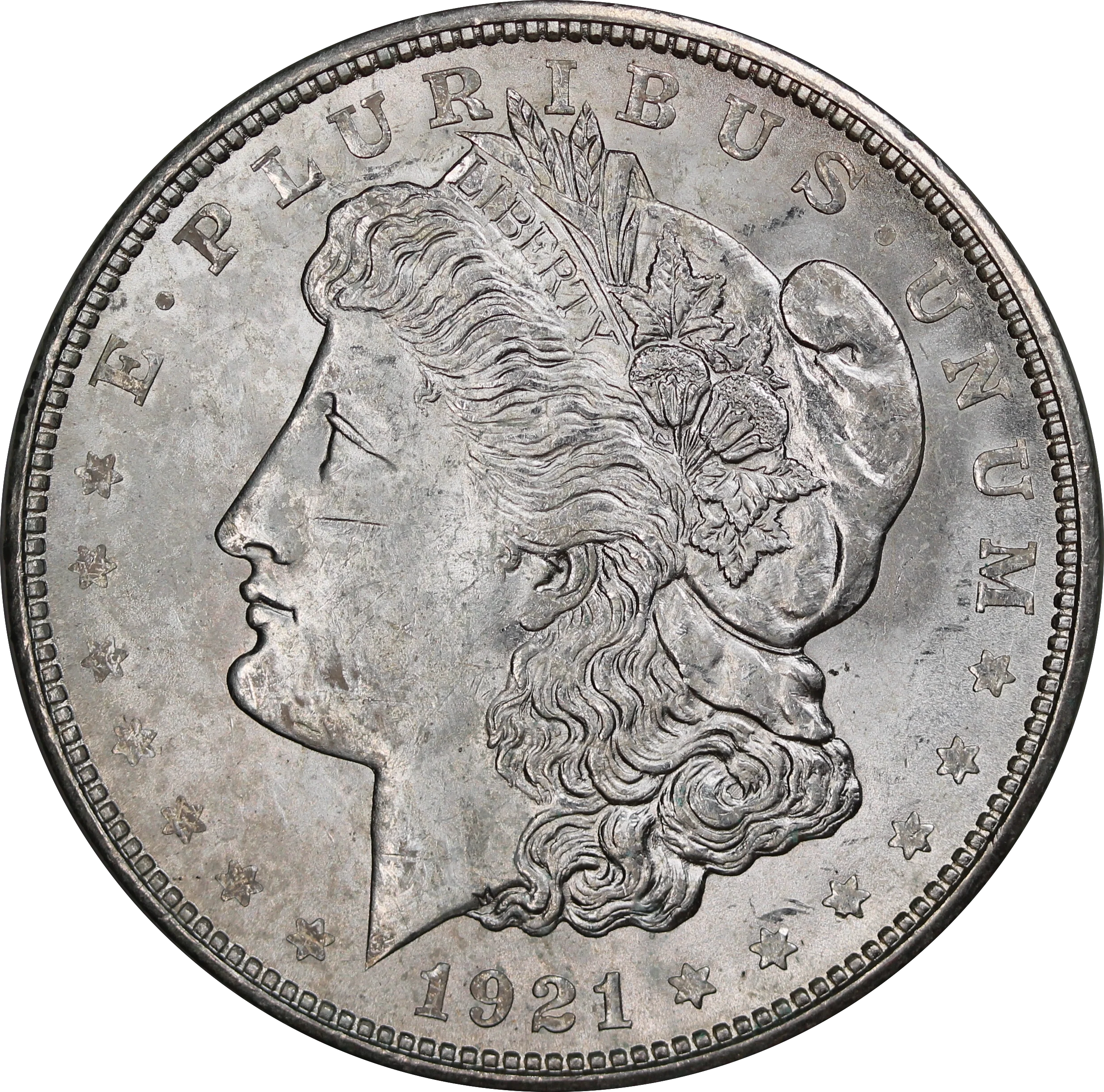 USA 1921D Morgan Silver Dollar UNC
