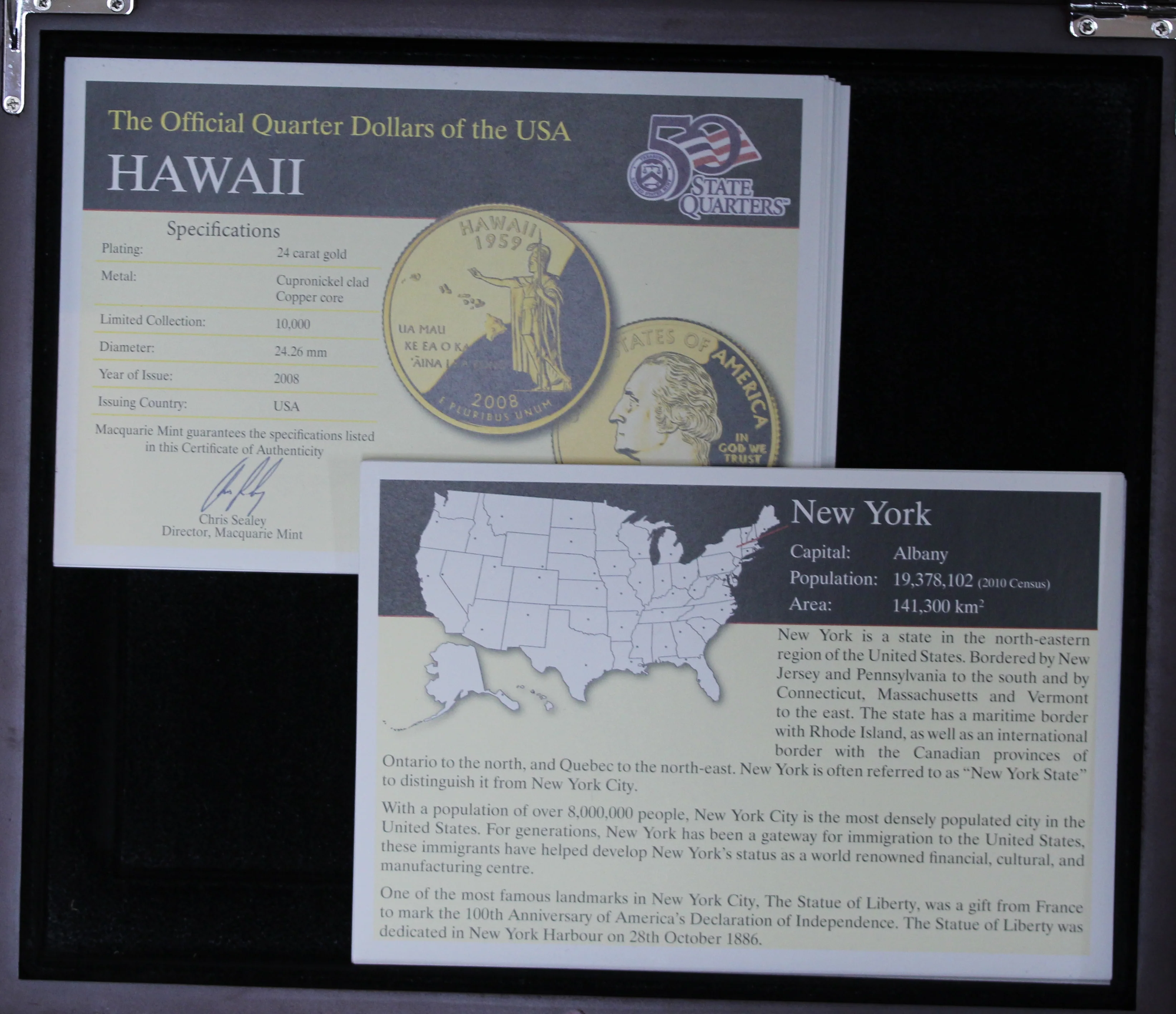 USA Gold-Plated State Series Quarter Collection - Image 3