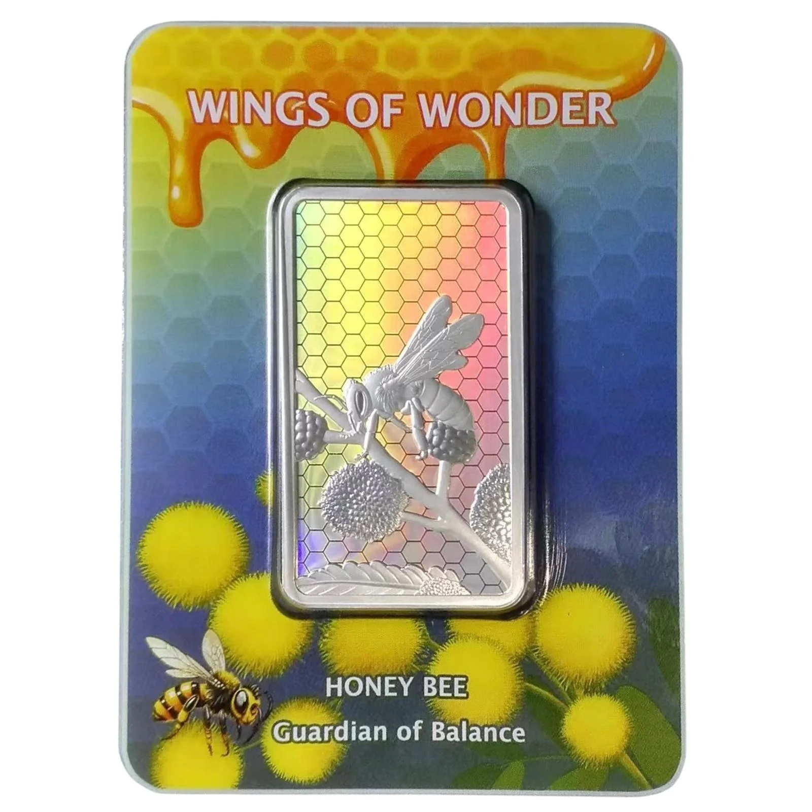 Wings of Wonder - Honey Bee 1oz .999 Fine Silver Hologram Bar (Limited Mintage 333)