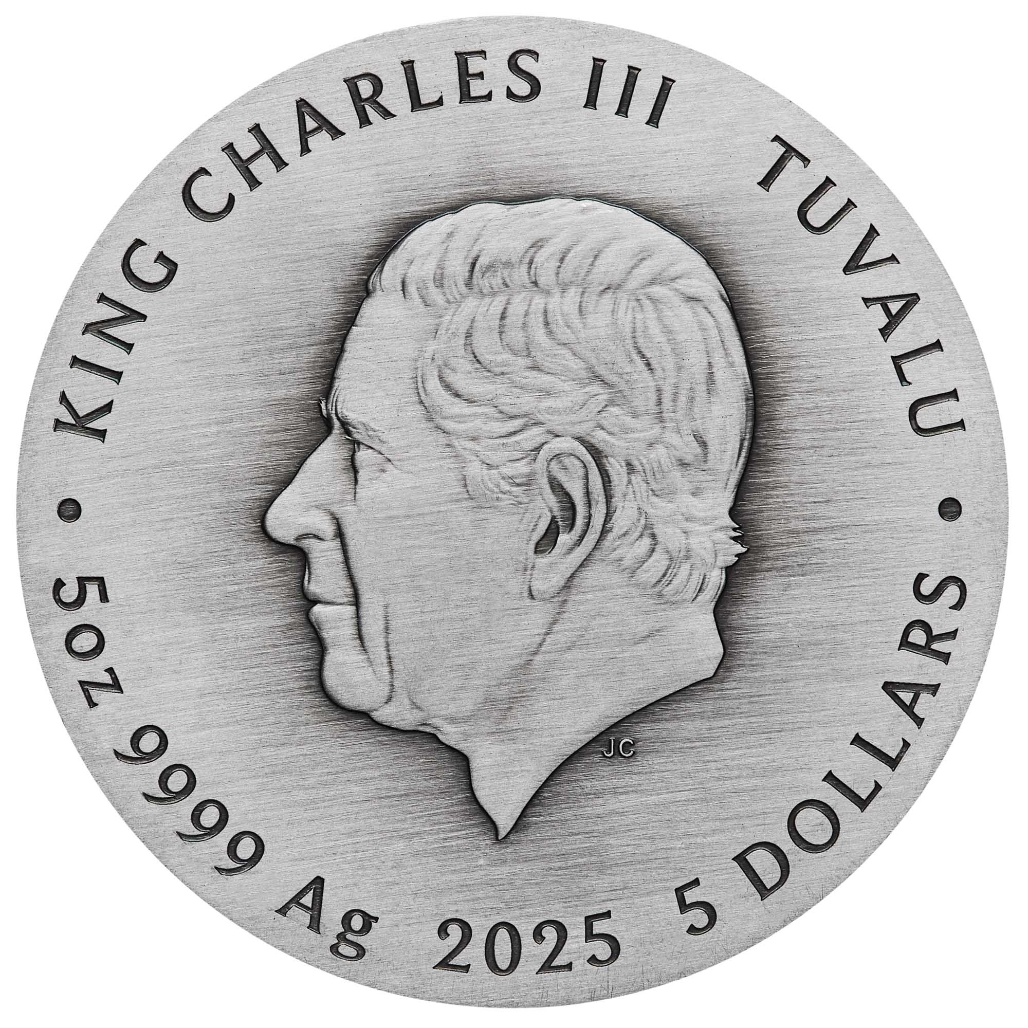 World Popular Dogs 2025 5oz Silver Antiqued Coloured Coin - Image 3