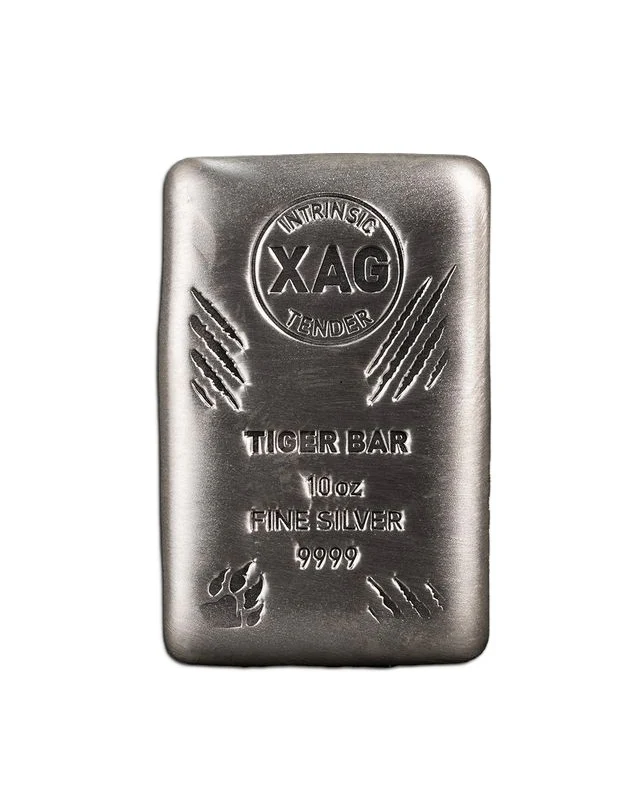 XAG 10oz Silver Tiger Cast Bar
