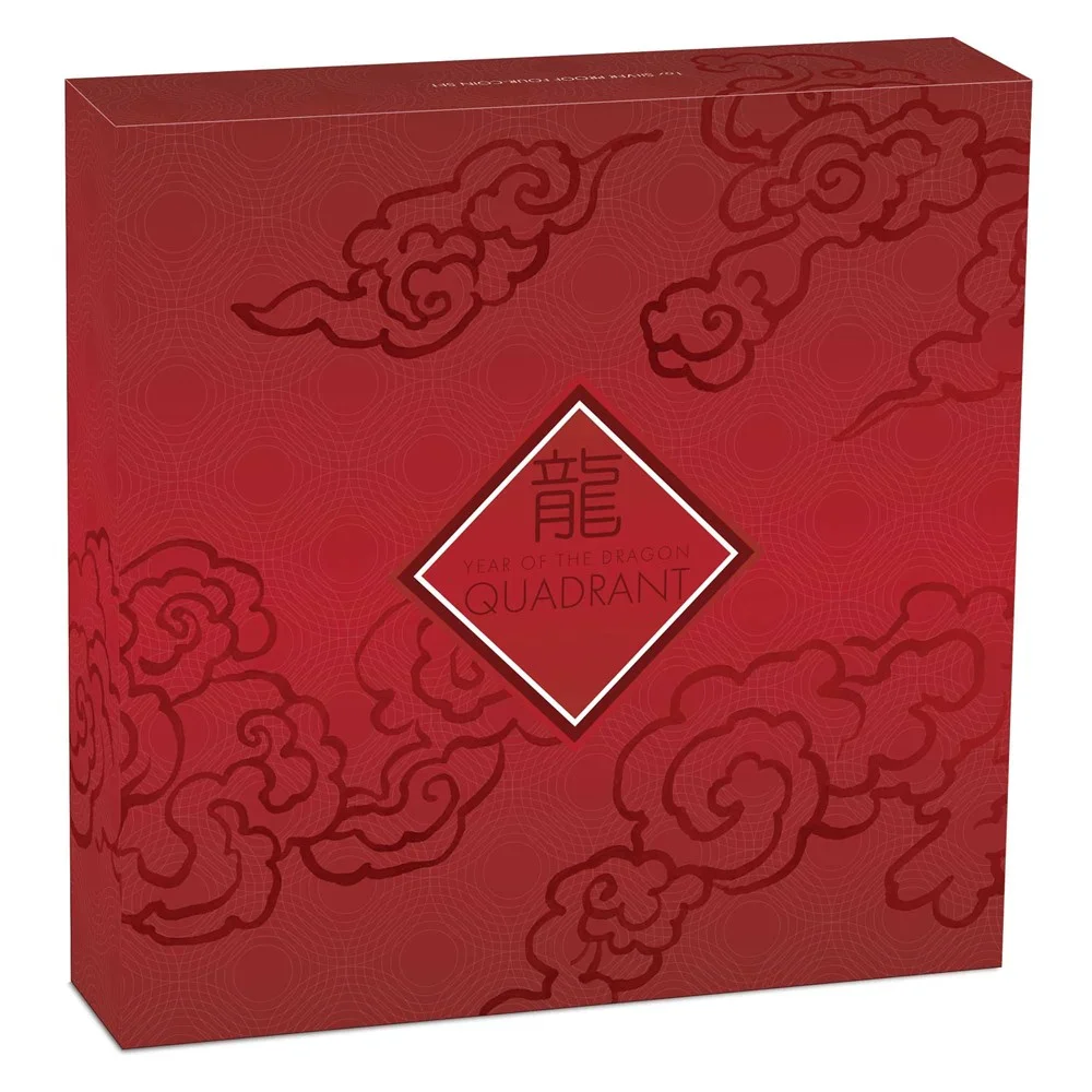 Year of the Dragon Quadrant 2024 1oz Silver Proof Coloured Four-Coin Set - Image 5
