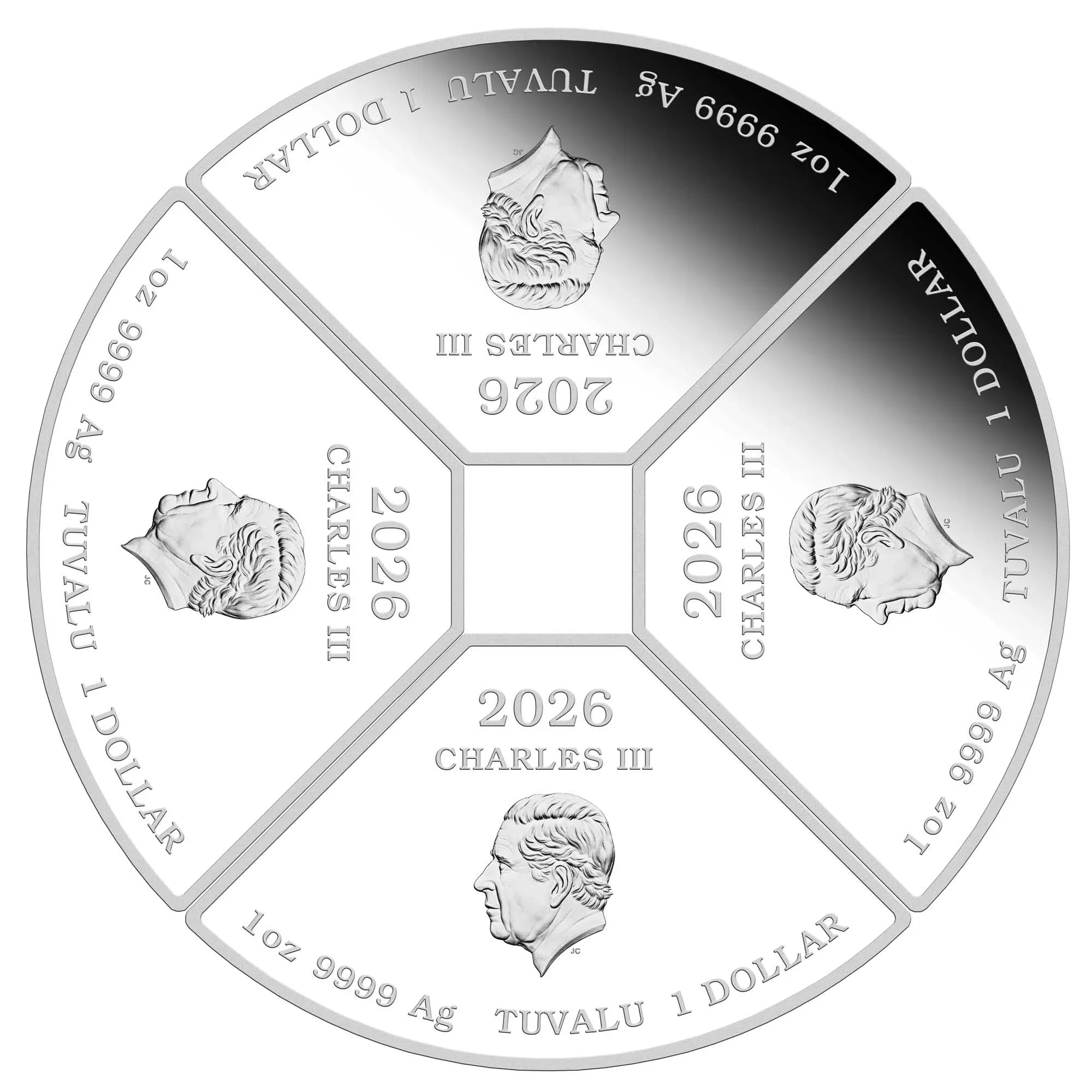 Year of the Horse Quadrant 2026 1oz Silver Proof Coloured Four-Coin Set - Image 4