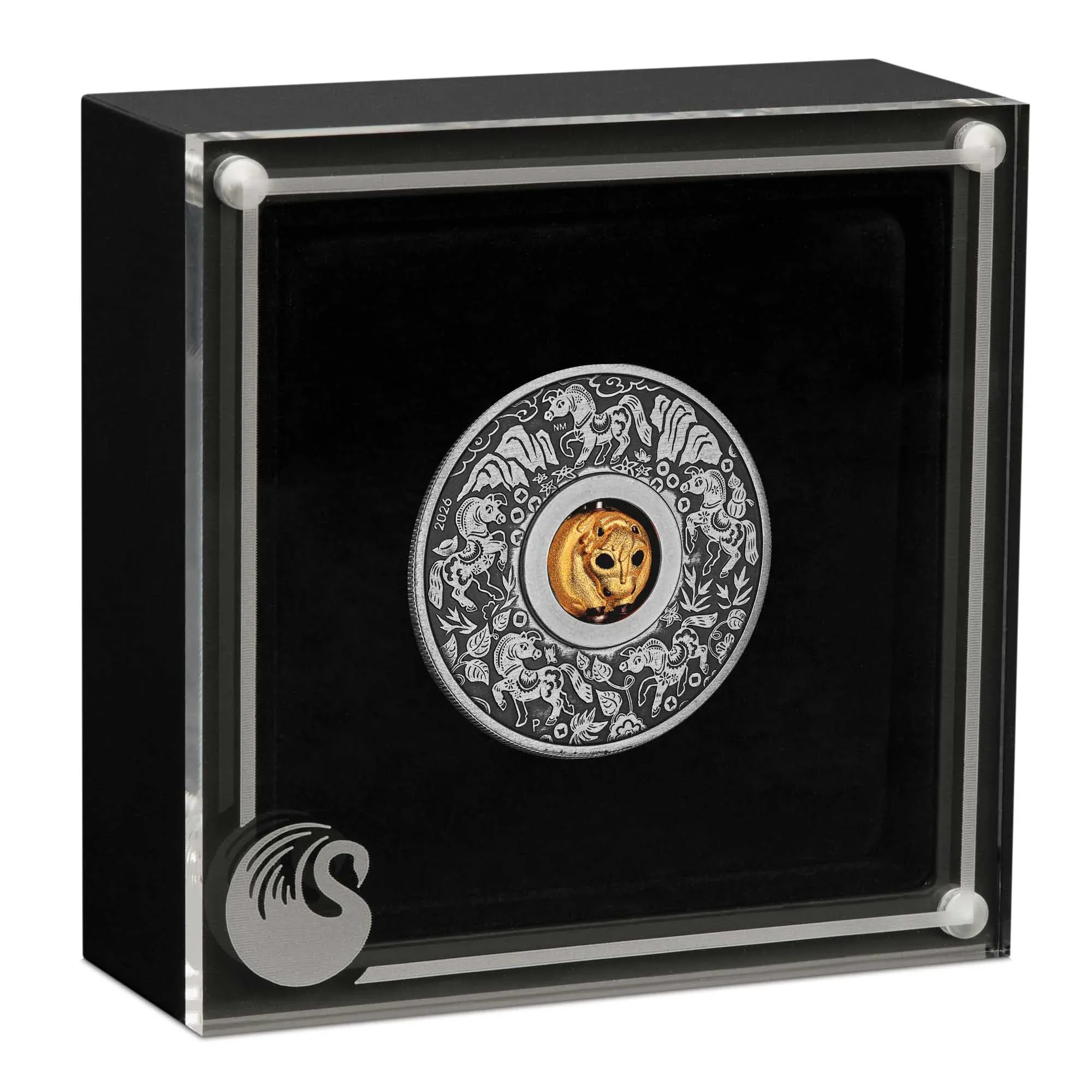 Year of the Horse Rotating Charm 2026 1oz Silver Antiqued Coin - Image 4