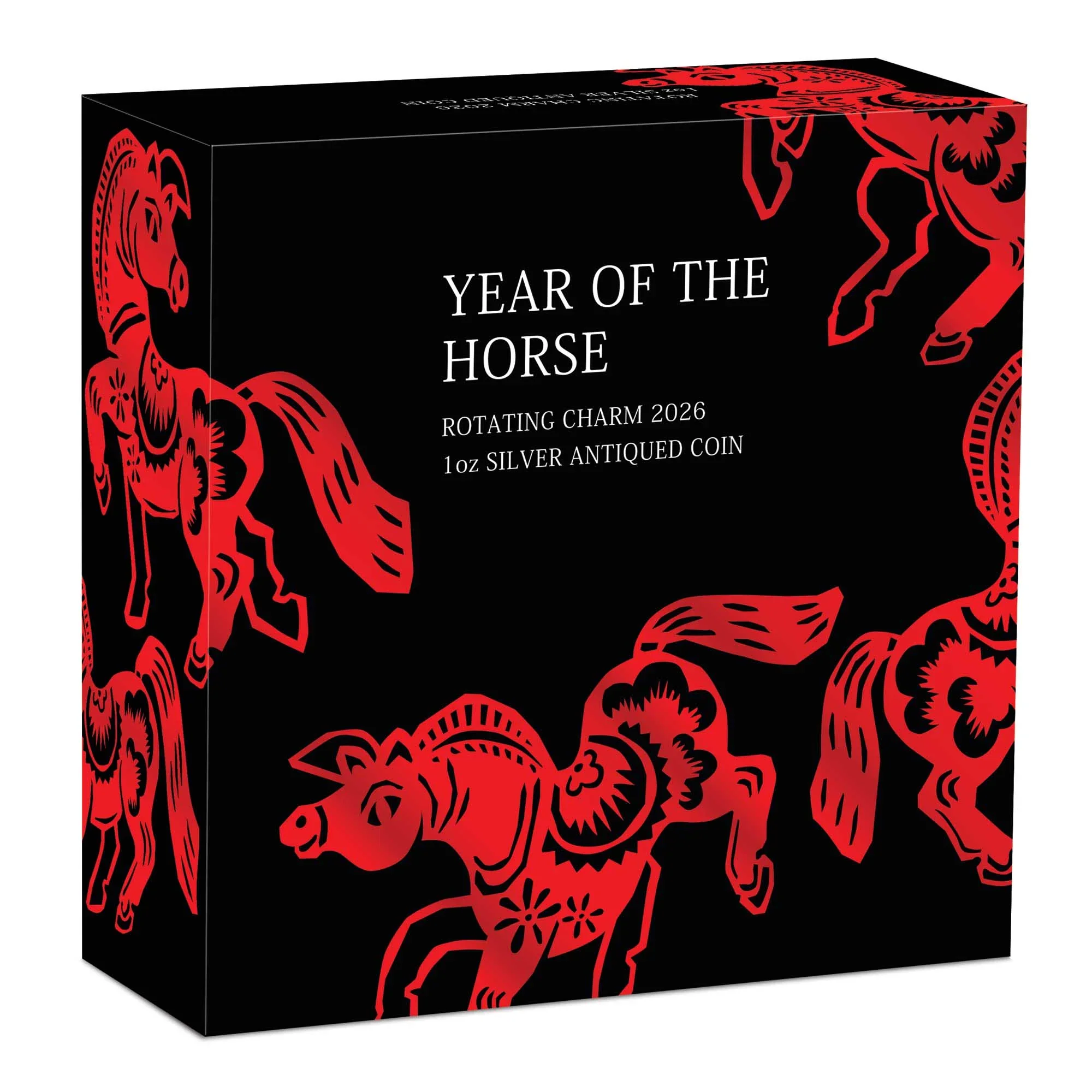 Year of the Horse Rotating Charm 2026 1oz Silver Antiqued Coin - Image 5