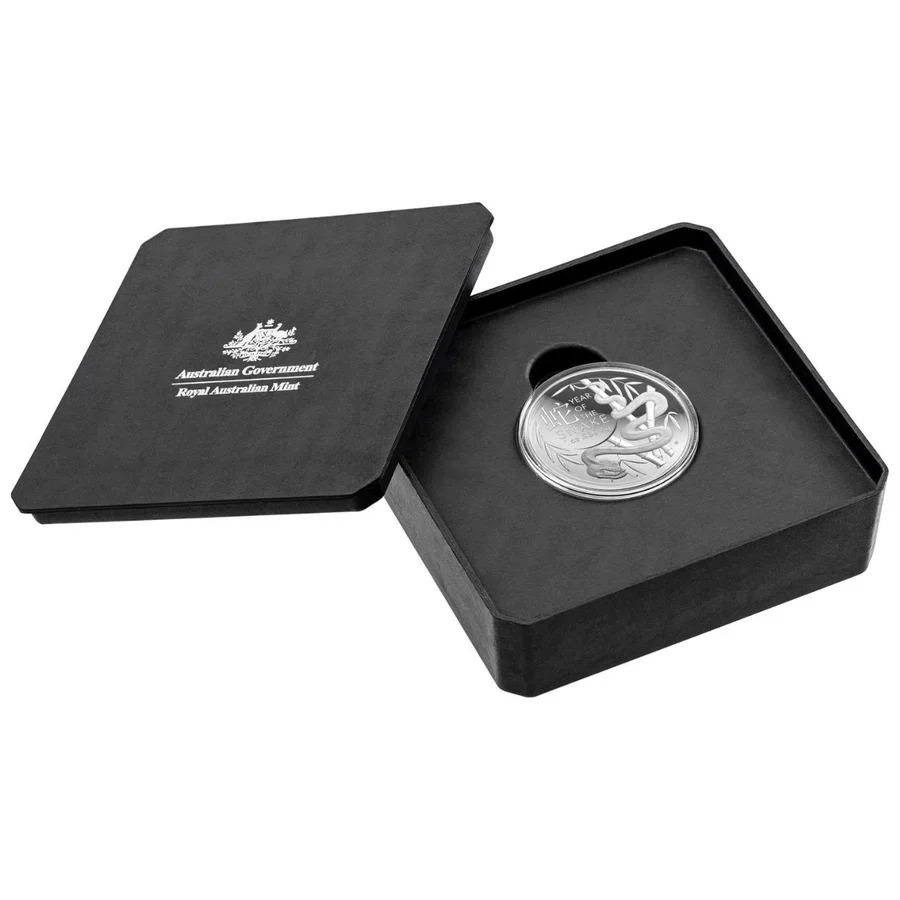 Year of the Snake 2025 $5 1oz Fine Silver Proof Domed Coin  - Image 3