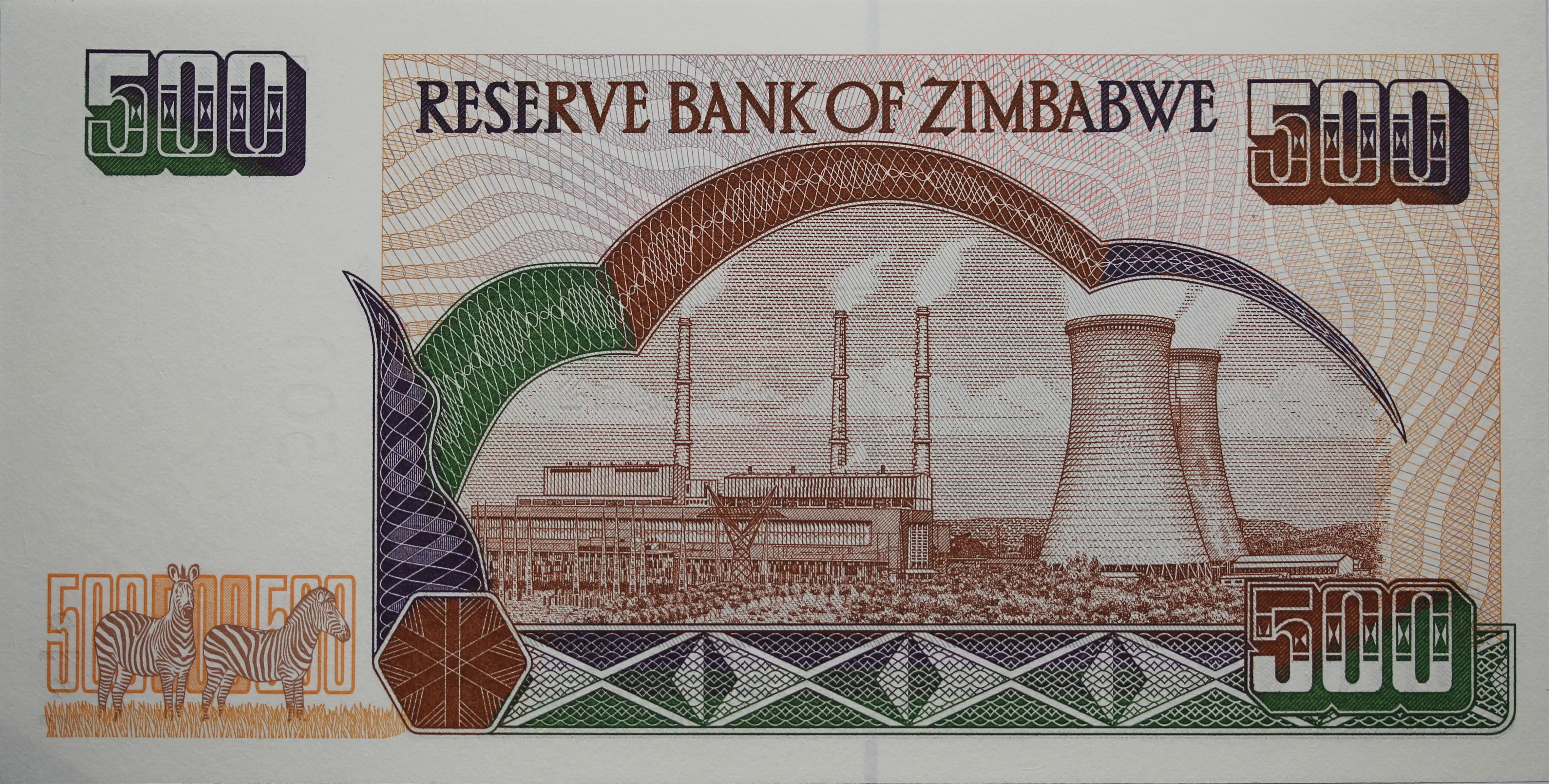 2001 Zimbabwe 500 Dollar Note UNC - Image 2